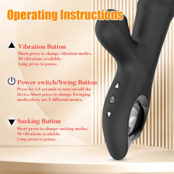 MyPlayToys Vibro Rabbit Vibections 14 x 3.5cm Noir